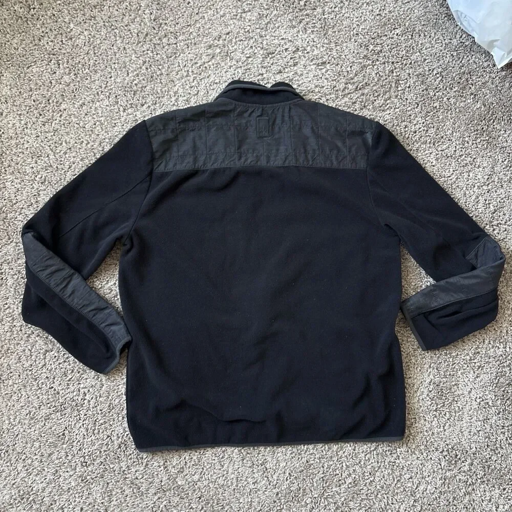 Calvin Klein Jacket Mens XL Black Full Zip Fleece Polyester Jacket Vintage New